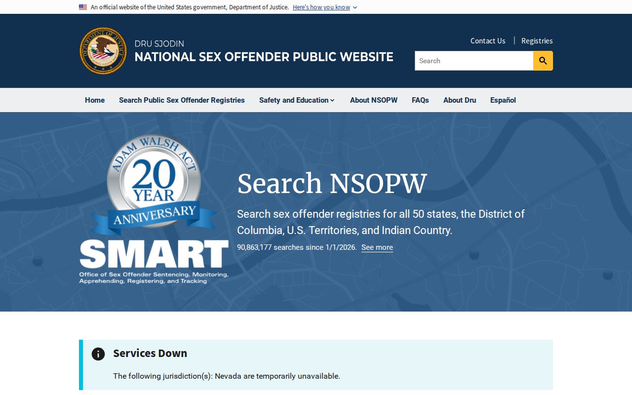 National registry search used with Fayette County sex offender records