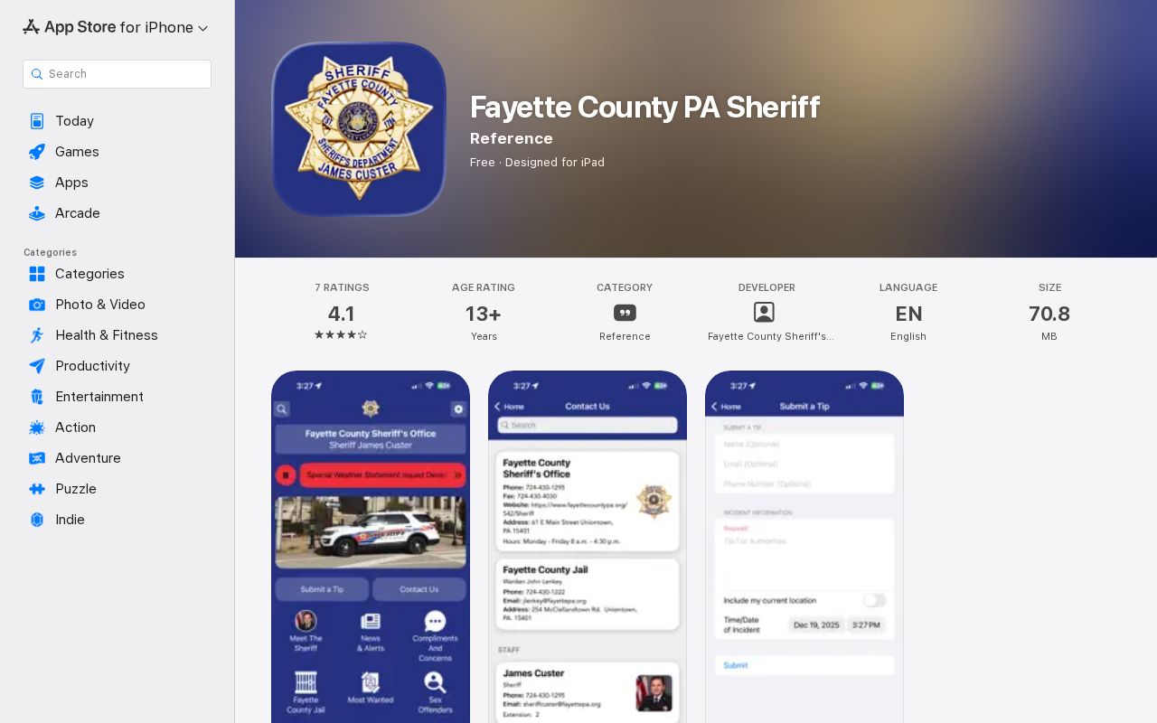 Sheriff app used for Uniontown criminal record booking checks
